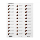  Rugby Ball Retouradreslabel Etiket (Full Sheet)
