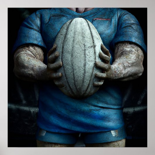 Rugby Ball - Rugby Painting Print (Voorkant)