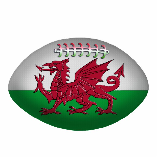 Rugby Ball Wales Flag Ornament Fotobeeldje Ornament (Voorkant)