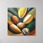 Rugby ballen schilderij - stretched canvas print (Voorkant)