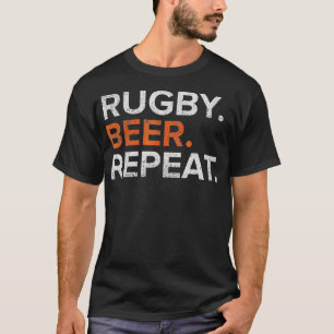  Rugby Beer herhaal Funny Distress T-shirt
