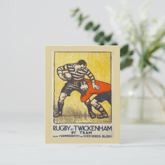 Rugby bij Twickenham met de tram van Hammersmith Briefkaart (Staand voorkant)