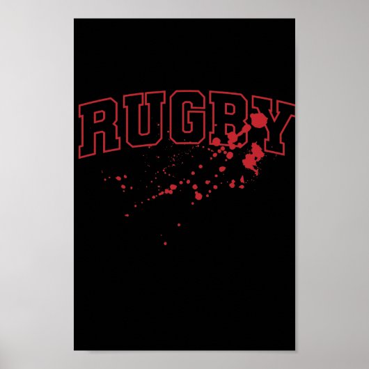Rugby Blutspritzer Football Sport Fans Poster (Voorkant)