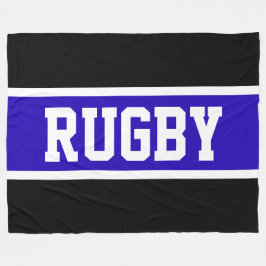 RUGBY Bold Athletic Royal Blauw Zwart Wit Strepen Fleece Deken