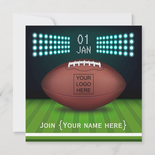 Rugby Celebration Party Invitation add foto Kaart (Voorkant)