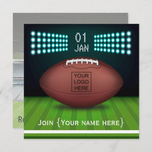 Rugby Celebration Party Invitation add foto Kaart