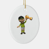 Rugby Champion Keramisch Ornament (Rechts)