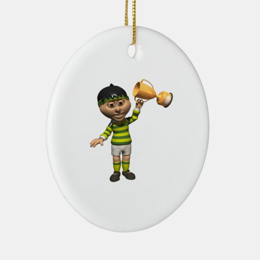 Rugby Champion Keramisch Ornament (Rechts)