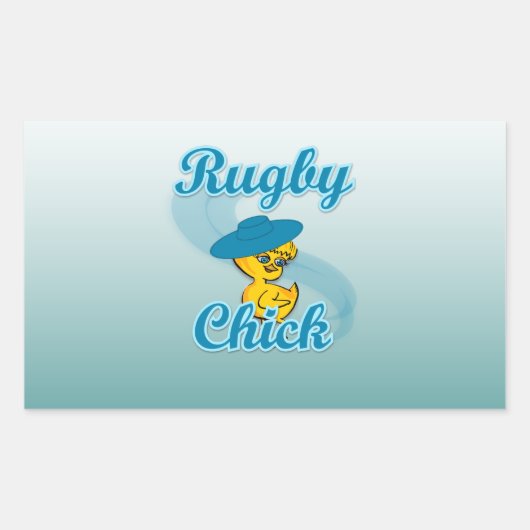 Rugby Chick #3 Rechthoekige Sticker (Voorkant)