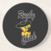 Rugby Chick #4 Zandsteen Onderzetter (Voorkant)
