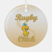 Rugby Chick Glas Ornament (Voorkant)