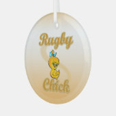 Rugby Chick Glas Ornament (Voorkant links)