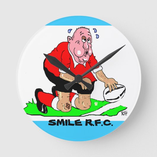 RUGBY CLOCK RONDE KLOK (Voorkant)
