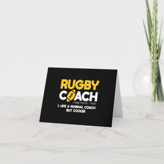 Rugby Coach Defination Kaart (Voorkant)