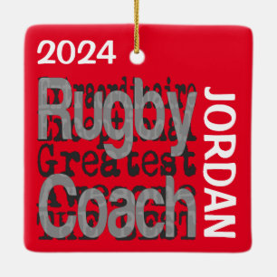 Rugby Coach Extraordinaire CUSTOM Keramisch Ornament