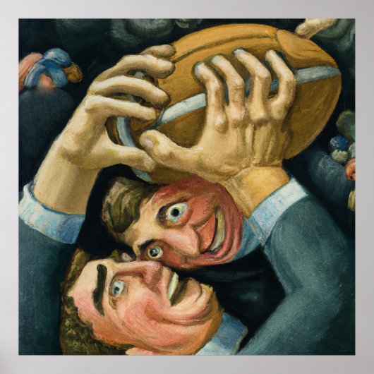 Rugby Combat Art Print (Voorkant)