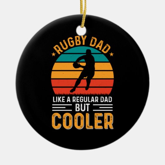 Rugby Dad Keramisch Ornament (Voorkant)
