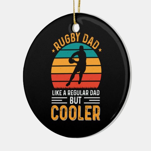 Rugby Dad Keramisch Ornament (Links)