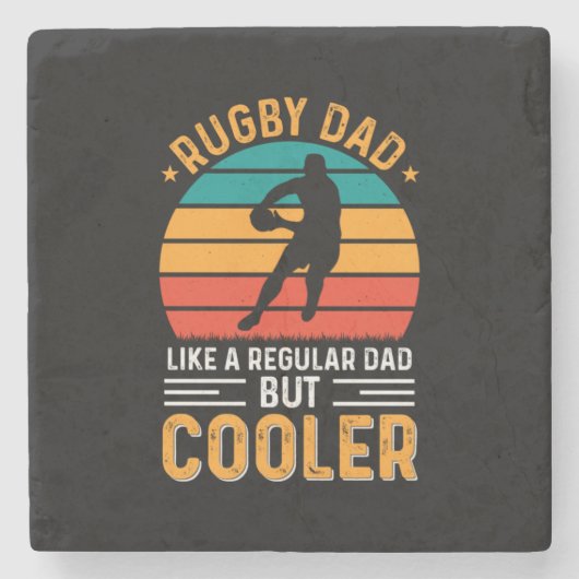 Rugby Dad Stenen Onderzetter (Voorkant)