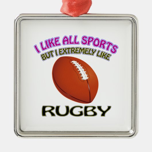 Rugby-design Metalen Ornament (Voorkant)