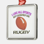 Rugby-design Metalen Ornament (Links)