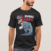 Rugby Dinosaur Rex Rugby Saurus Sports Rugby Play T-shirt (Voorkant)
