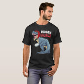 Rugby Dinosaur Rex Rugby Saurus Sports Rugby Play T-shirt (Voorkant volledig)