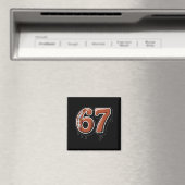 Rugby Drip Number 67 Player Or 67th Birthday Six S Magneet (Insitu (Vaatwasser))