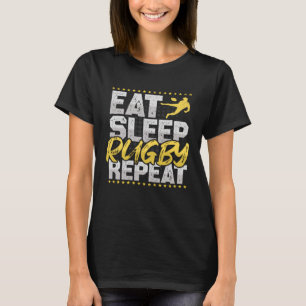 Rugby Eat Sleep Herhaal Football Hobby Rugby T-shirt