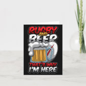 Rugby en bier, daarom ben ik hier grappig rugger c kaart (Voorkant)