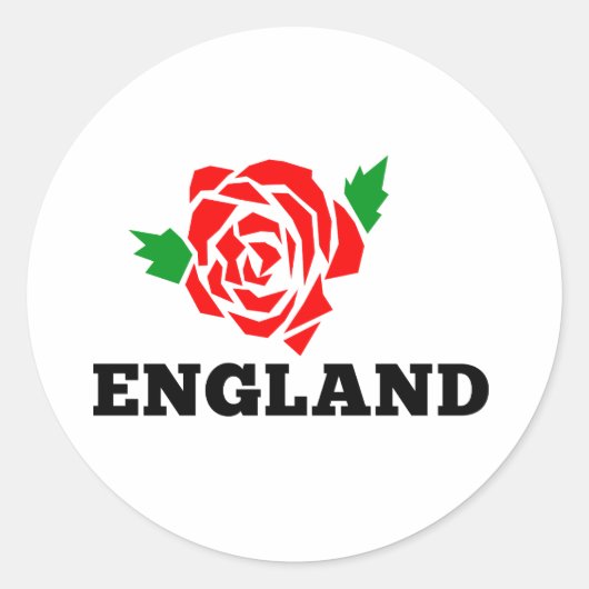 Rugby Engeland Engels Roos Ronde Sticker (Voorkant)