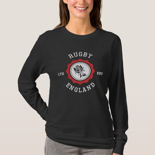 RUGBY Engeland Roos Badge T-shirt (Voorkant)