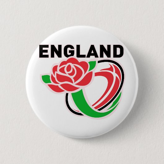 Rugby England English Roos Ball Ronde Button 5,7 Cm (Voorkant)