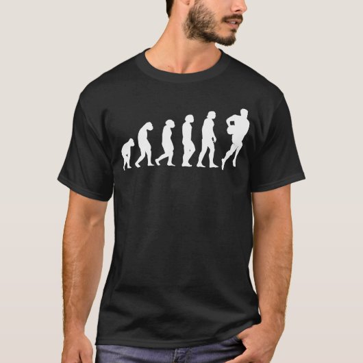 Rugby Evolution Sport Rugby liefhebber grappige jo T-shirt (Voorkant)