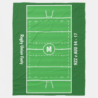 Rugby Fan Custom Pitch - Voeg jouw tekst toe Fleece Deken