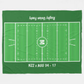 Rugby Fan Custom Pitch - Voeg jouw tekst toe Fleece Deken (Voorkant (Horizontaal))