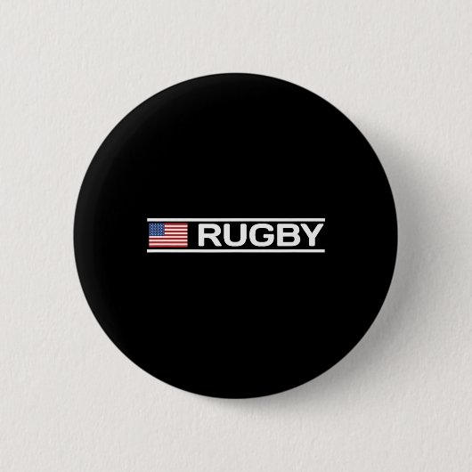 Rugby Flag Amerika Ronde Button 5,7 Cm (Voorkant)
