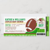 Rugby Football Couples Baby shower Invitation Kaart (Voorkant)