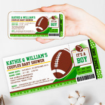 Rugby Football Couples Baby shower Invitation