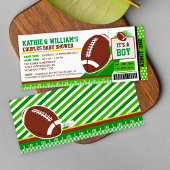 Rugby Football Couples Baby shower Invitation Kaart