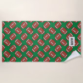 Rugby / Football custom monogram strandlaken (Voorkant)