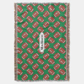 Rugby/Football Pattern, aangepaste naam goot deken (Voorkant Verticaal)