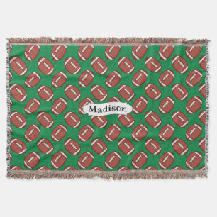 Rugby/Football Pattern, aangepaste naam goot deken