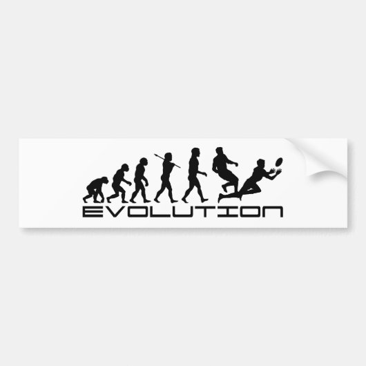 Rugby Football Sport Evolution Art Bumpersticker (Voorkant)