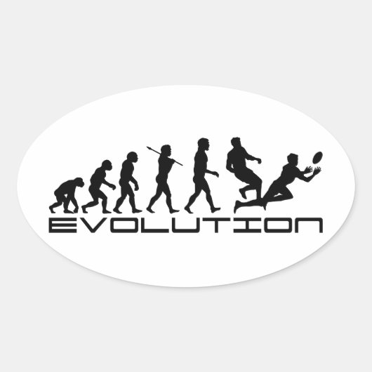Rugby Football Sport Evolution Art Ovale Sticker (Voorkant)