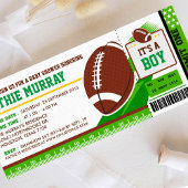 Rugby Football Ticket Pass Baby shower Kaart