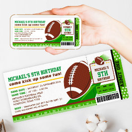Rugby Football Ticket Pass Birthday Uitnodiging