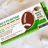 Rugby Football Ticket Pass Birthday Uitnodiging