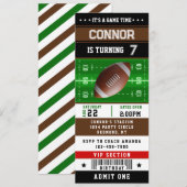 Rugby Football Ticket Pass Birthday Uitnodiging (Voorkant / Achterkant)