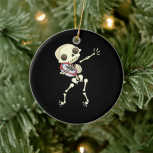 Rugby Funny Skeleton Keramisch Ornament